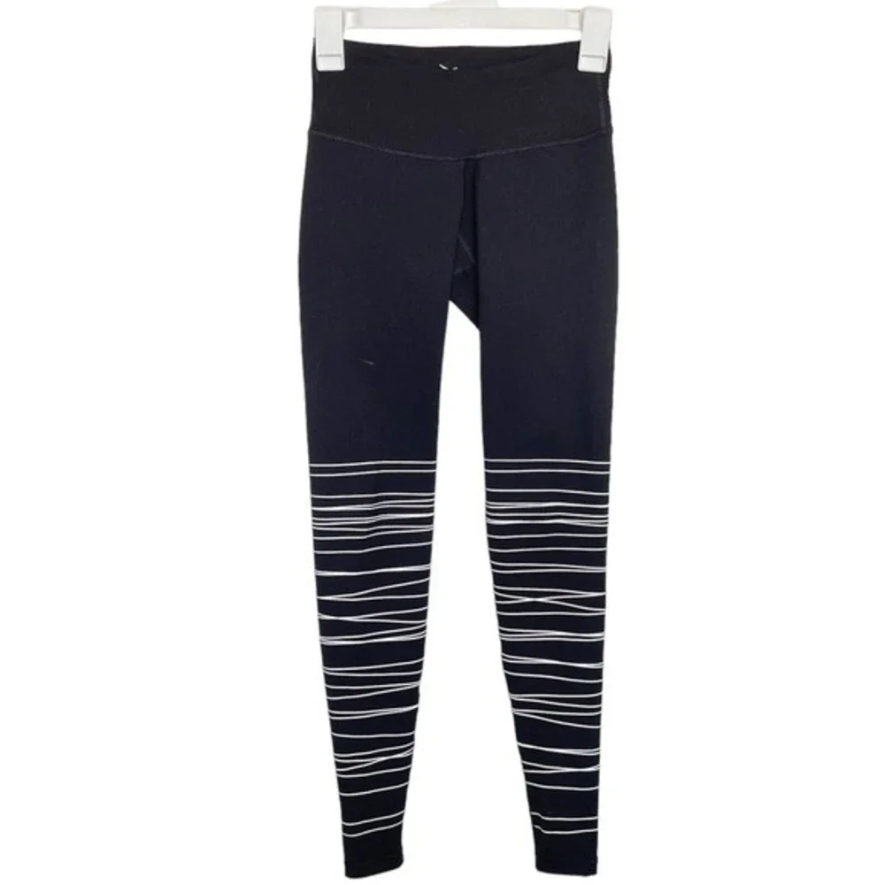 Old Navy Active Go Dry Leggings Sz XS Womens Activewear Workout Sporty Striped